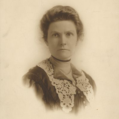 A sepia portrait of Ada James